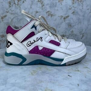 Patrick Ewing Wrap Mid Mens Sz 7 Basketball Shoes White Purple Athletic Sneakers
